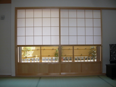 和室にロールスクリーンの施工例 神奈川県川崎市のオーダーカーテン専門店ハンザム