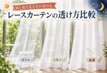 ボイル・ミラー・遮像レースの透け方を昼夜で比較するアイキャッチ