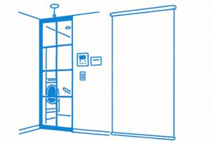 リビング階段対策-パネルドアで夏も冬も快適に【間仕切りプレイススウィング】