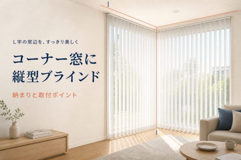 コーナー窓に設置した縦型ブラインド